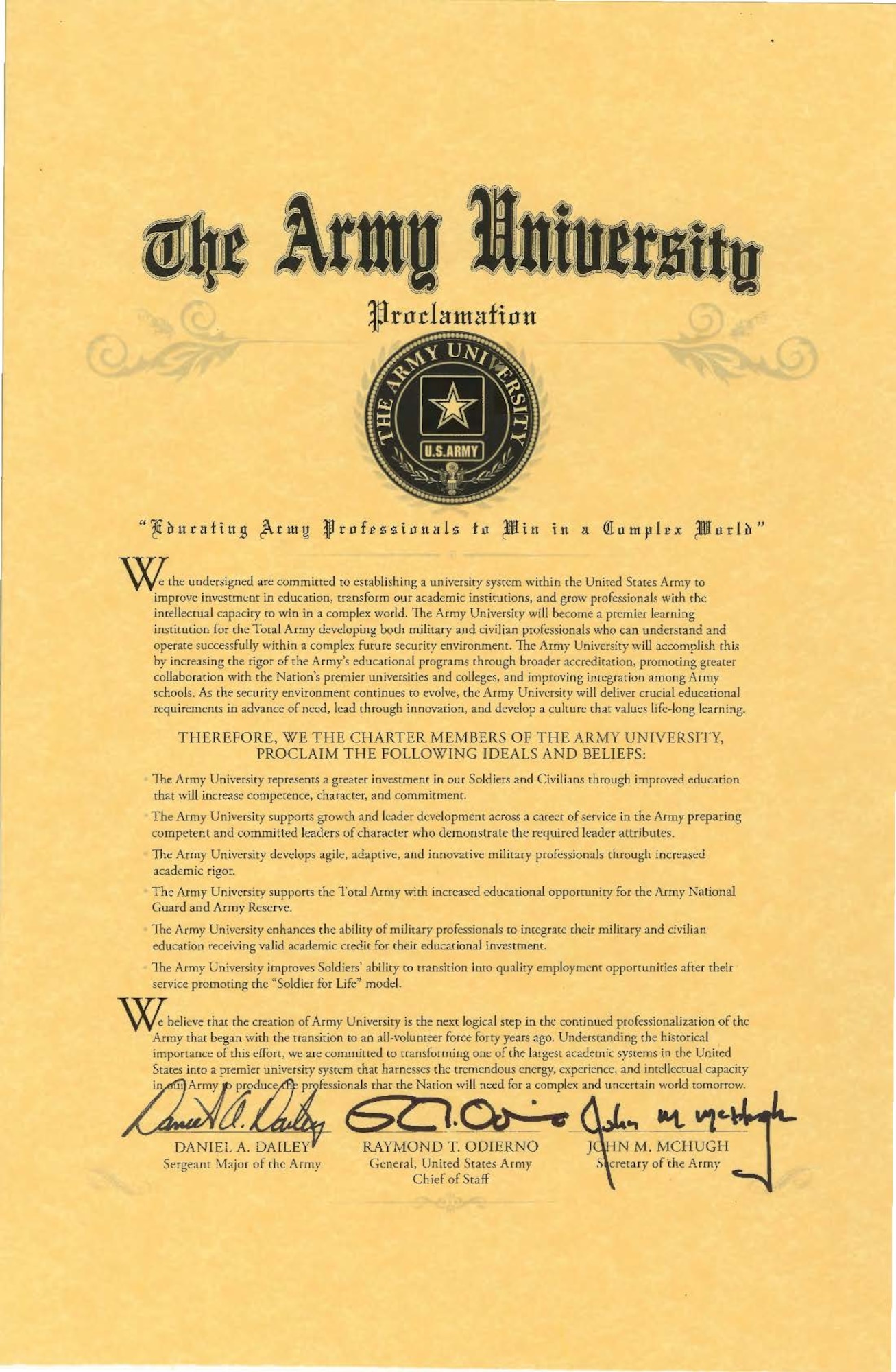 Army University officials integrated 70 separate U.S. Army Training and Doctrine Command internal school programs under one university system while syncing instruction with a variety of other TRADOC institutions. Army University is located at Fort Leavenworth, Kansas. It was established July 7, 2015. Air University is similar in structure. (Courtesy Graphic)