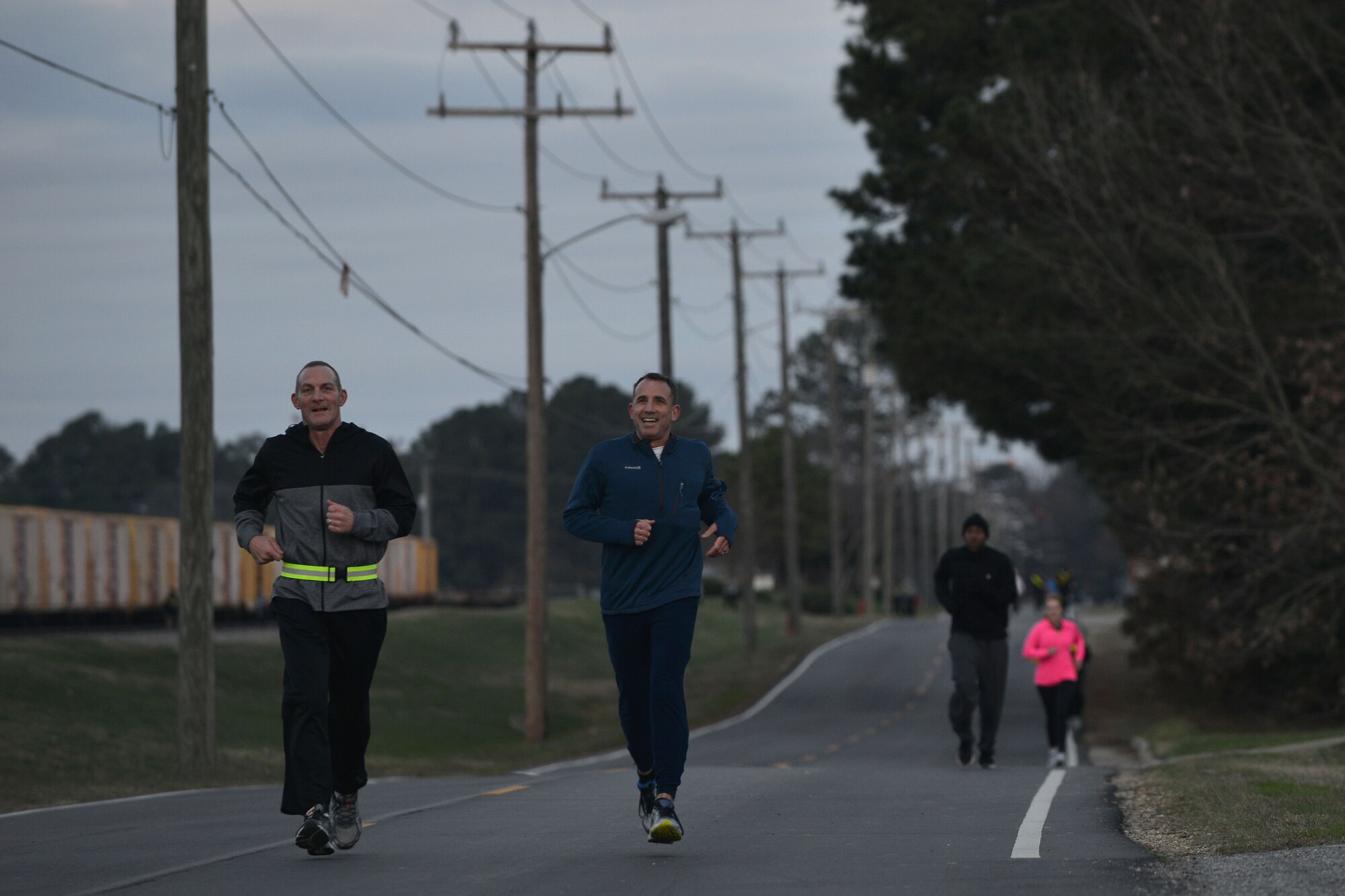 Civilian Commander’s Cup Challenge participants run in the cup’s 5K kickoff at Fort Eustis, Va., Jan. 7, 2015. The Health Promotion Council started the initiative to promote civilian practice in the Army performance triad. (U.S. Air Force photo by Staff Sgt. Natasha Stannard)