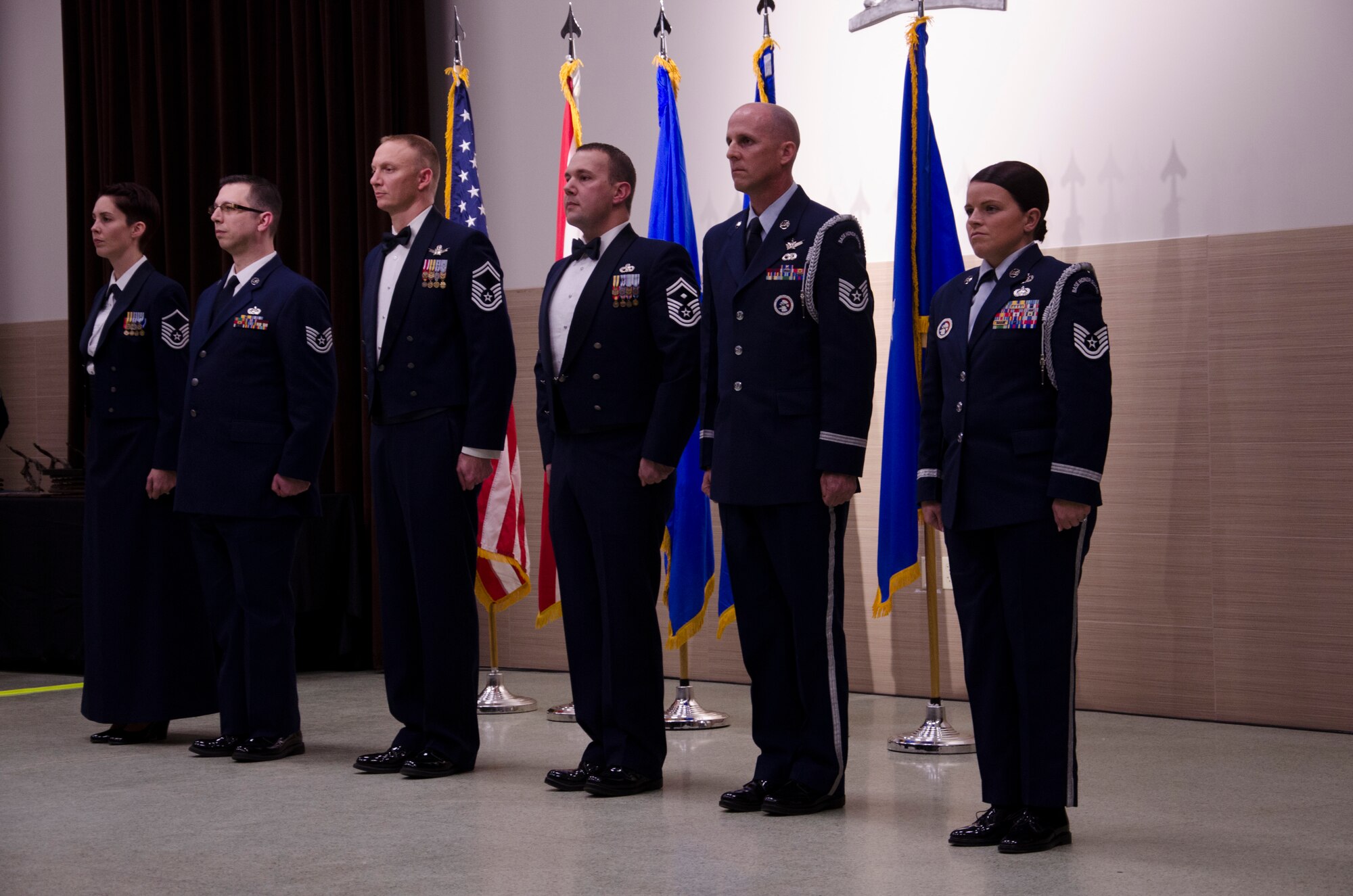 Airmen from the 125th Figher Wing honor the Outstanding Airmen of the Year for the state of Florida during a banquet in St. Augustine on Jan. 8. Twenty-six nominees were selected from the nearly 2,000 Airmen that make up the Florida Air National Guard, and seven winners will move on to compete at the national level.