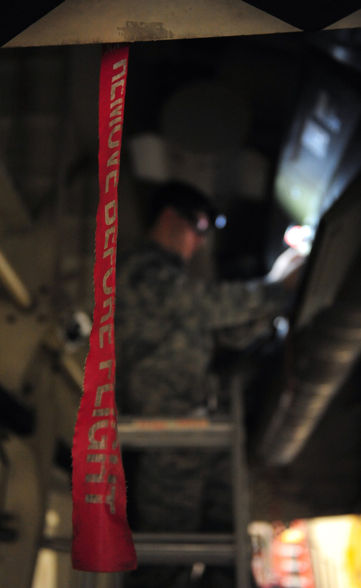 Senior Airman Christopher Orsi, a 13th Aircraft Maintenance Unit load crew member, secures a GBU-28 B/B into a B-2 Spirit weapons load trainer at Whiteman Air Force Base, Mo., Jan. 13, 2016. Load competitions are held quarterly to test the crew’s ability to load weapons in a timely and precise manner. (U.S. Air Force photo by Senior Airman Joel Pfiester)