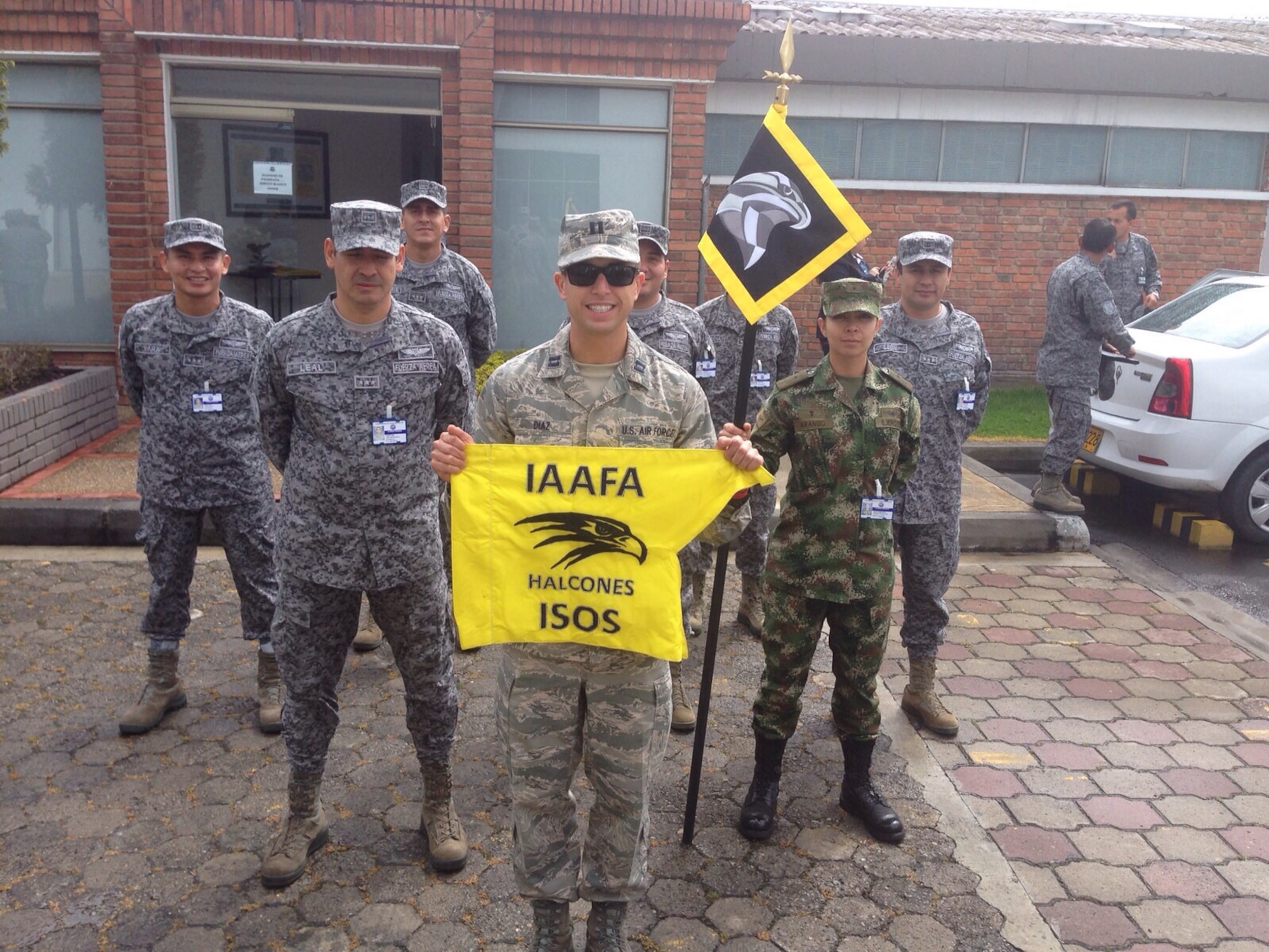 Air Force Office of Special Investigations Special Agent (Capt.) Anthony Diaz-Rodriguez with members of his International Squadron Officer's School class in Bogota, Columbia. (Courtesy photo) 