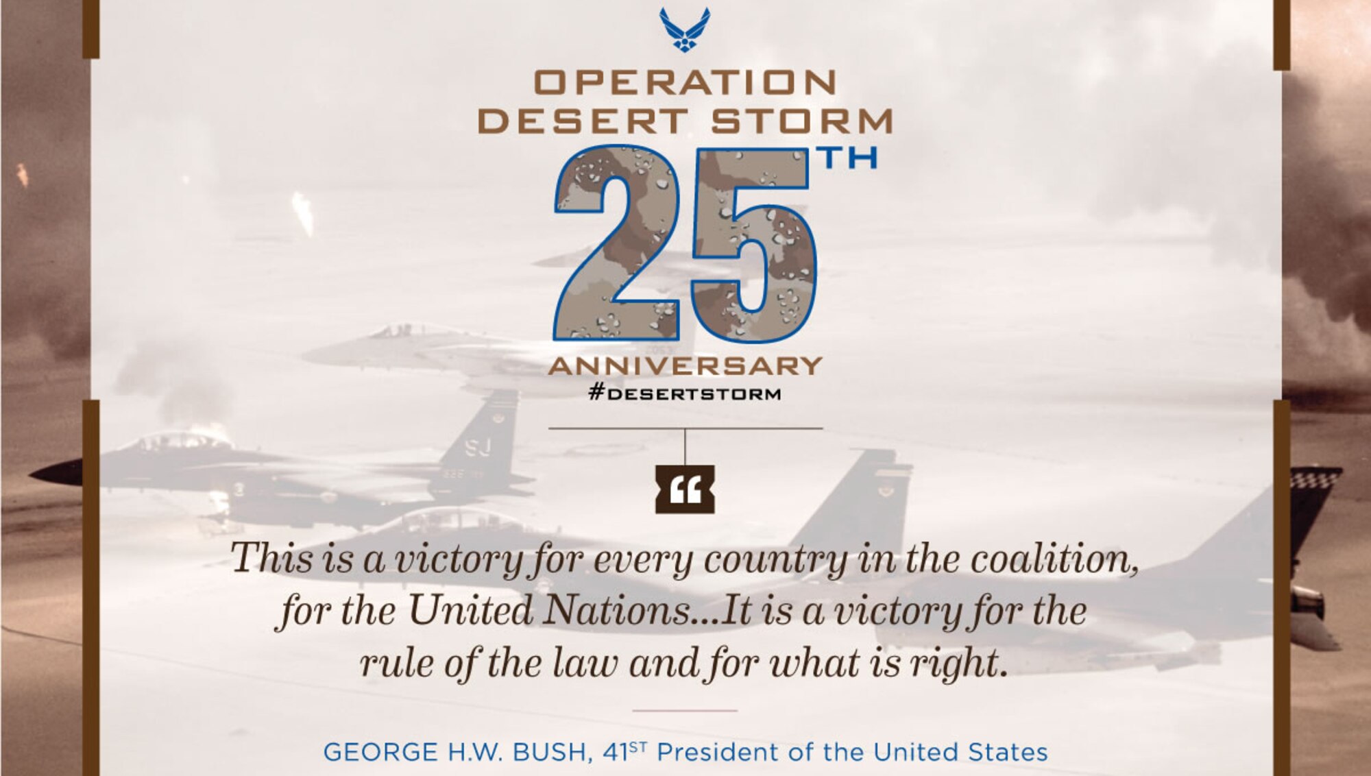 25th anniversary graphic of Operation Desert Storm 