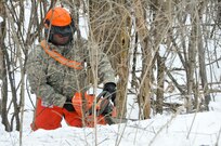 Soldiers with the 770th Engineer Company, 479th Engineer Battalion, 411th Engineer Brigade, 412th Theater Engineer Command, are working to clear land in Mattydale, N.Y., which will become home to a new Army Reserve Center.