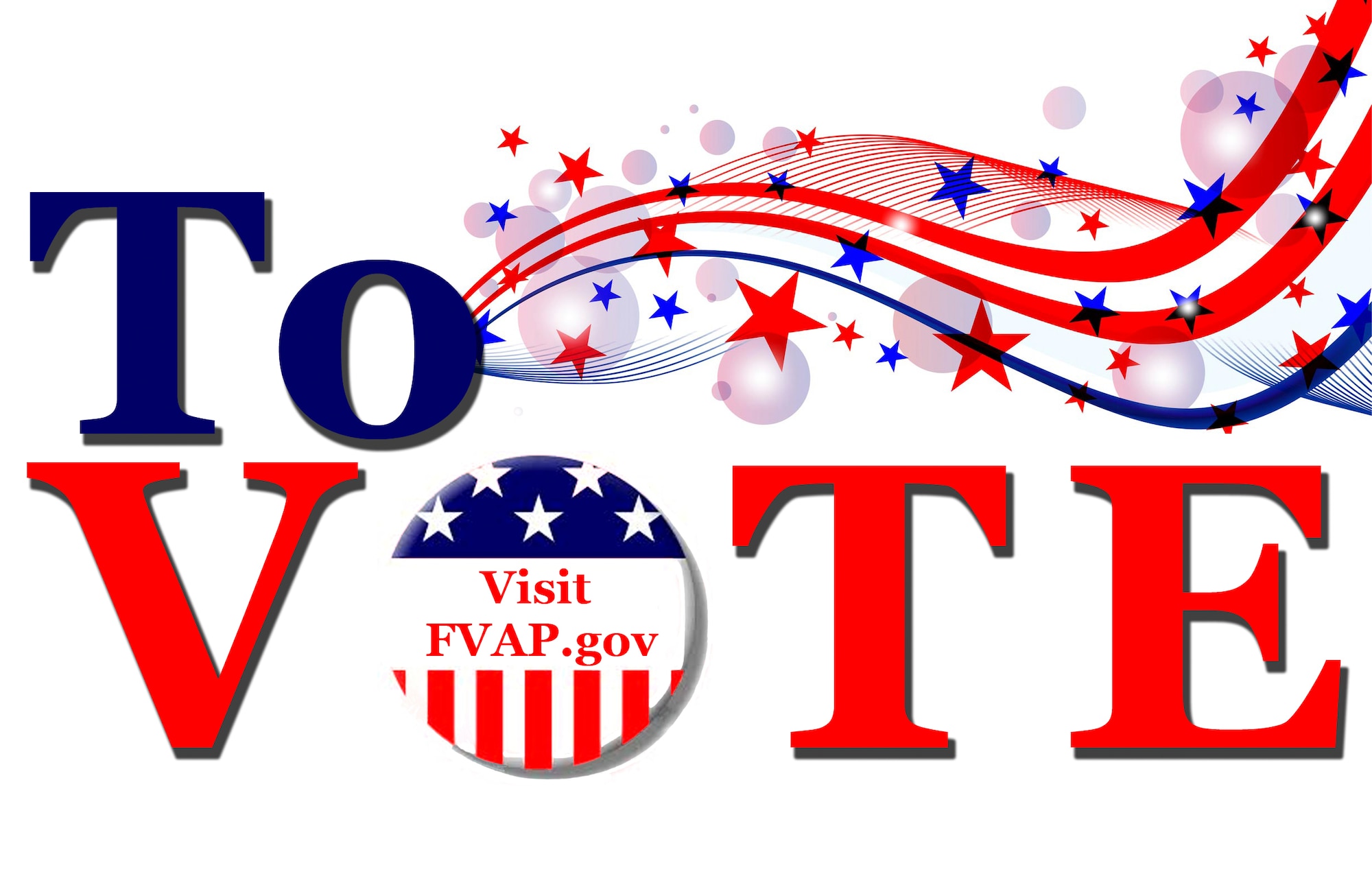 The Federal Voting Assistance Program (FVAP) helps military members and their families vote for federal elections from anywhere in the world. The FVAP provides voting information as well as the step-by-step procedures to vote. (U.S. Air Force graphic by Staff Sgt. Shandresha Mitchell)