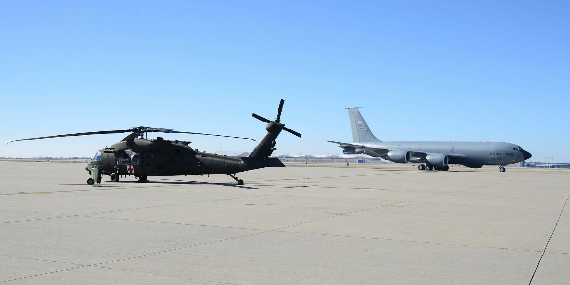 A HH-60M Black Hawk lands and parks, Jan. 14, 2016, at McConnell Air Force Base, Kan. The HH-60M is designed to evacuate service members from battlefields so they may receive necessary medical attention. (U.S. Air Force photo/Airman 1st Class Christopher Thornbury)