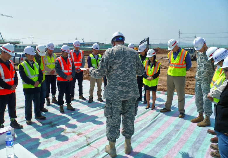 On April 30, 2013, the garrison chaplain met with the FED construction team and the construction contractor, and held a prayer ceremony on the freshly placed floor slab of Chapel #1 in lieu of a traditional groundbreaking.