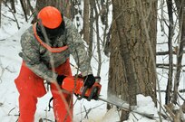 Soldiers with the 770th Engineer Company, 479th Engineer Battalion, 411th Engineer Brigade, 412th Theater Engineer Command, are working to clear land in Mattydale, N.Y., which will become home to a new Army Reserve Center.