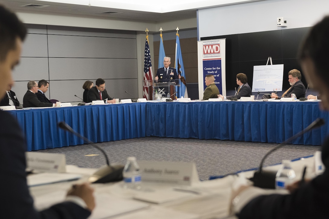 Air Force Gen. Paul J. Selva, vice chairman of the Joint Chiefs of Staff, speaks during a conference on weapons of mass destruction at National Defense University on Fort McNair in Washington, D.C., Jan. 19, 2016. DoD photo by Army Staff Sgt. Sean K. Harp