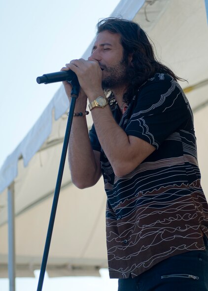 Nasri, the lead singer of the band Magic!, performs during Beach Fest on Joint Base Pearl Harbor-Hickam, Hawaii, Jan. 16, 2016. Beach Fest, a joint event held by MWR and Armed Forces Entertainment brought games and entertainment together with a live concert. (U.S. Air Force photo by Tech. Sgt. Aaron Oelrich/Released)   