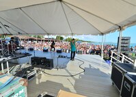 The Band Magic! performs during Beach Fest on Joint Base Pearl Harbor-Hickam, Hawaii, Jan. 16, 2016. Beach Fest, a joint event held by MWR and Armed Forces Entertainment brought games and entertainment together with a live concert. (U.S. Air Force photo by Tech. Sgt. Aaron Oelrich/Released)   
