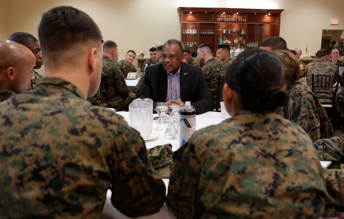 CAMP PENDLETON, Calif. -- Officers participate in a Senior Leadership Mentorship Seminar at the Pacific Views Event Center on Camp Pendleton Jan.19, 2016. The annual seminar was hosted by the National Naval Officers Association (NNOA) and provided junior officers with the opportunity to ask questions regarding career advancement and personal development to senior officers. (U.S. Marine Corps Photo by Pfc. Emmanuel Necoechea/ Released)