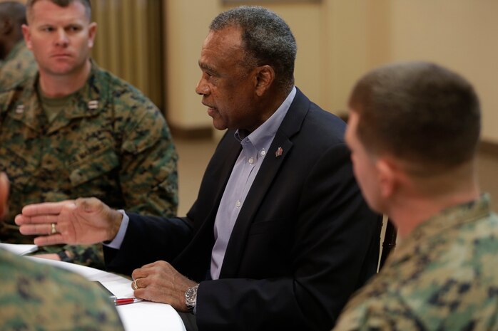 CAMP PENDLETON, Calif. -- Officers participate in a Senior Leadership Mentorship Seminar at the Pacific Views Event Center on Camp Pendleton Jan.19, 2016. The annual seminar was hosted by the National Naval Officers Association (NNOA) and provided junior officers with the opportunity to ask questions regarding career advancement and personal development to senior officers. (U.S. Marine Corps Photo by Pfc. Emmanuel Necoechea/ Released)