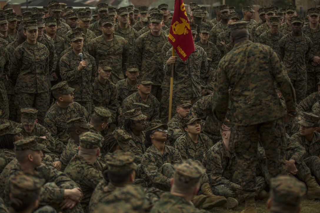 Marines with Marine Forces Reserve at Marine Corps Support Facility New Orleans had the opportunity to have their questions answered by the Sergeant Major of the Marine Corps, Sgt. Maj. Ronald L. Green, during his visit Jan. 20, 2015. Green’s visit entailed getting to know his Marines better and discussing the 'Protect What You've Earned' campaign by urging Marines to continue to uphold the standards of the Corps on and off duty. 