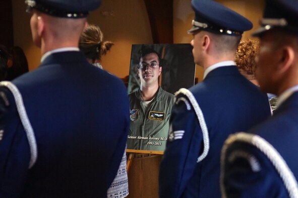 Memorial services were held Tuesday, Jan. 20, 2016, at Mililani Mortuary Mauka Chapel, celebrating the life of Senior Airman Jeremy M. Jutba-Hake. Jutba-Hake, 22, of Waianae Hawaii, graduated from Kapolei High School in 2011, and joined the Air Force later that year in December. He is survived by his parents, Jonathan and Eva Hake of Kapolei, Hawaii. (U.S. Air Force photo by Staff Sgt. Christopher Stoltz/Released)