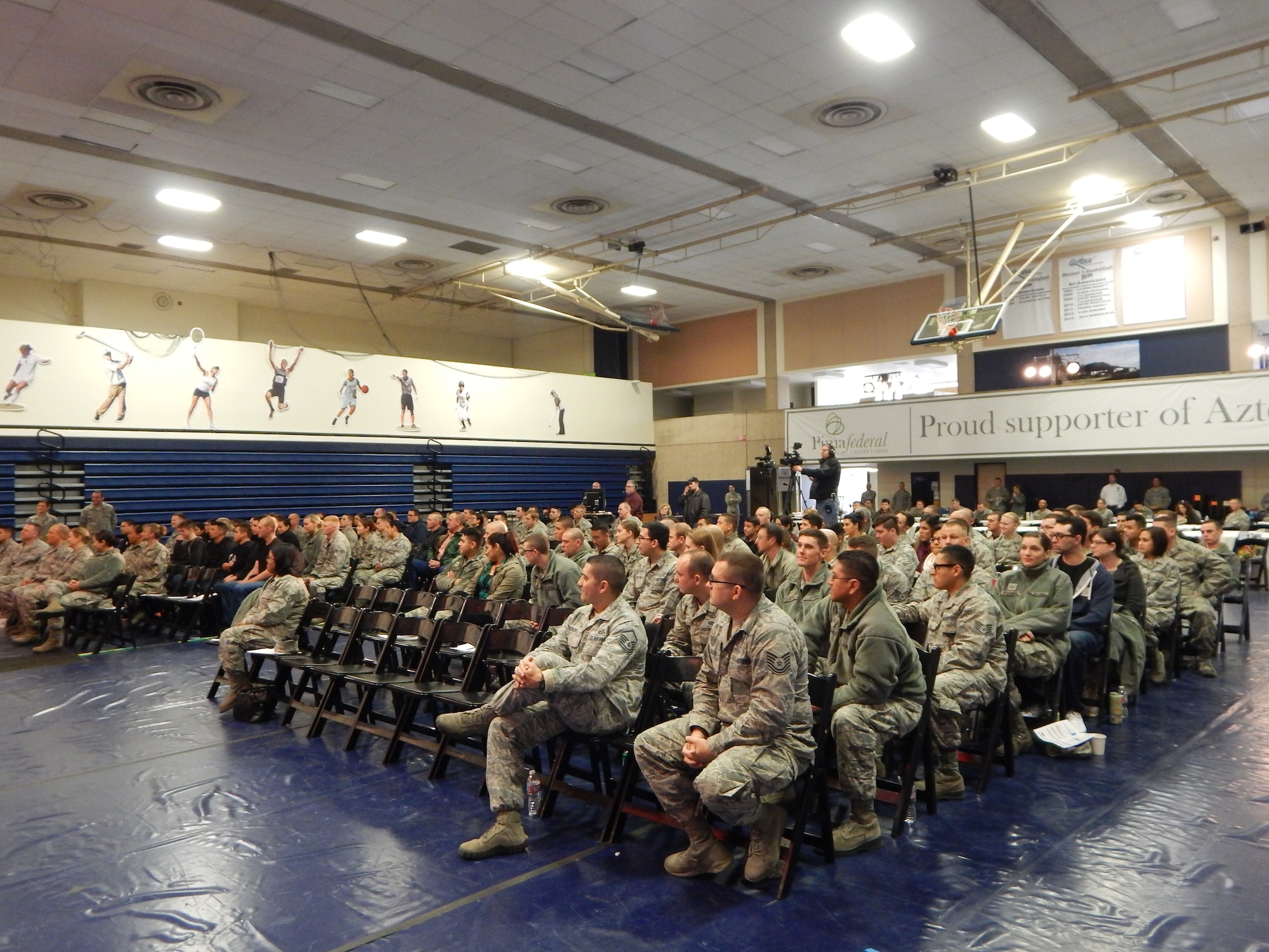 Airmen from the Arizona Air National Guard’s 162nd Wing listen to one of the speaker’s at the 6th annual My Air Guard Incentive Career, or MAGIC event at Pima Community College West Campus Jan. 9-10. The two-day event included presentations on career development, continuing education, mentorship, resiliency, physical and mental health, life insurance and financial guidance. (U.S. Air National Guard photo by 2nd Lt. Lacey Roberts)