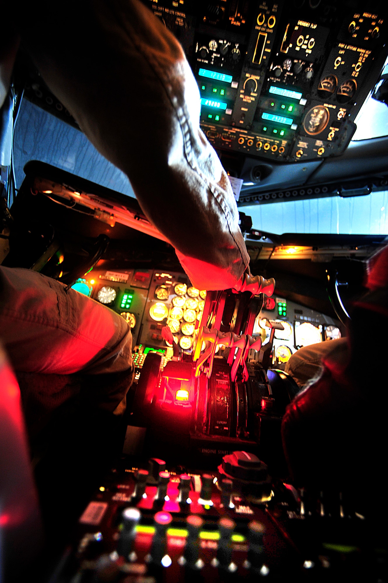 Pilots from the 7th Expeditionary Air Combat and Control Squadron Joint Surveillance Target Attack Radar System crew prepare to take off on a mission over Iraq. The JSTARS aircraft is currently undergoing a recapitalization, which will result in a smaller business class jet airframe as well as a reduction in crew size. (U.S. Air Force photo by Staff Sgt. Aaron Allmon)