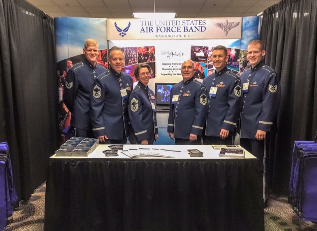 Chief Master Sergeant Erica Montgomery and her team from The Airmen of Note recently represented The Air Force Band at the Jazz Education Network Conference in Louisville, Kentucky. (U.S. Air Force Photo/released)