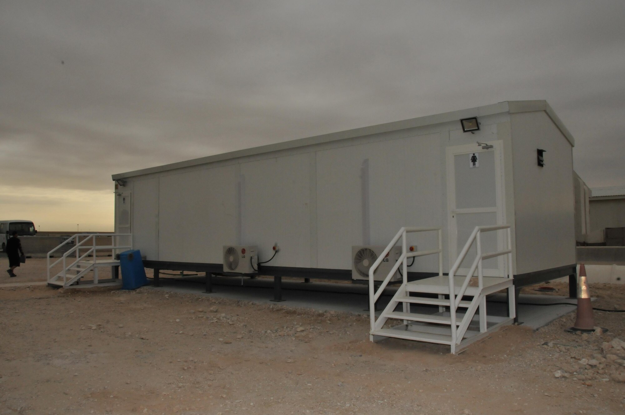 The 379th Expeditionary Contracting Squadron purchased 10 bathroom facilities, known as cadillacs, in December 2015 at Al Udeid Air Base, Qatar. The cadillacs cost over $500 dollars each. Additional cadillacs will be ordered early in 2016. (U.S. Air Force photo by Tech. Sgt. Terrica Y. Jones/Released)