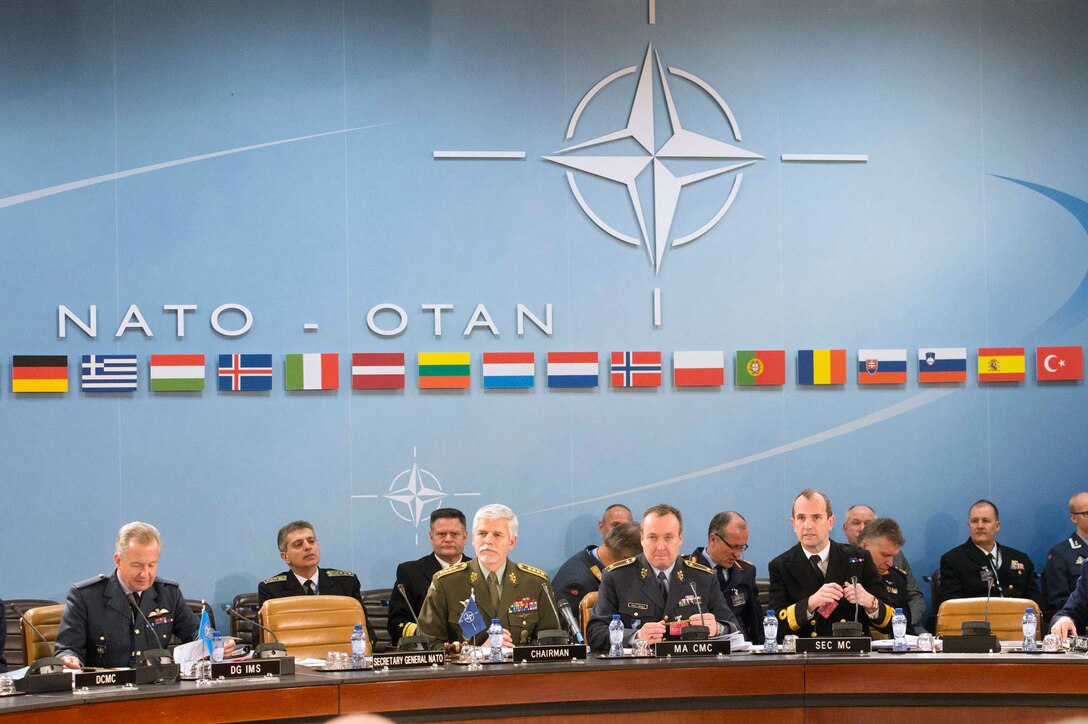 Military leaders attend a meeting at NATO headquarters in Brussels, Jan. 21, 2016. DoD photo by D. Myles Cullen