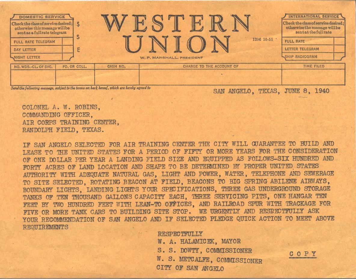 Making Goodfellow Part II: The Telegram > Goodfellow Air Force