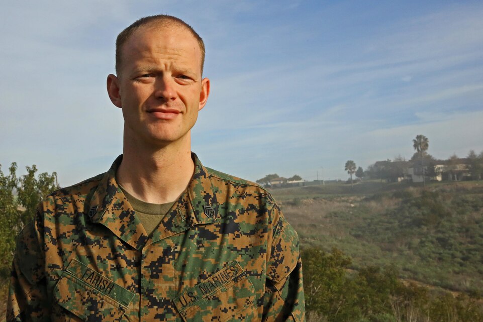 Camp Pendleton Marine, Staff Sgt. Ryan Farish, a career planner with Security and Emergency Services Battalion, rescued a girl from the surf in the La Jolla Cove area, Jan. 17.