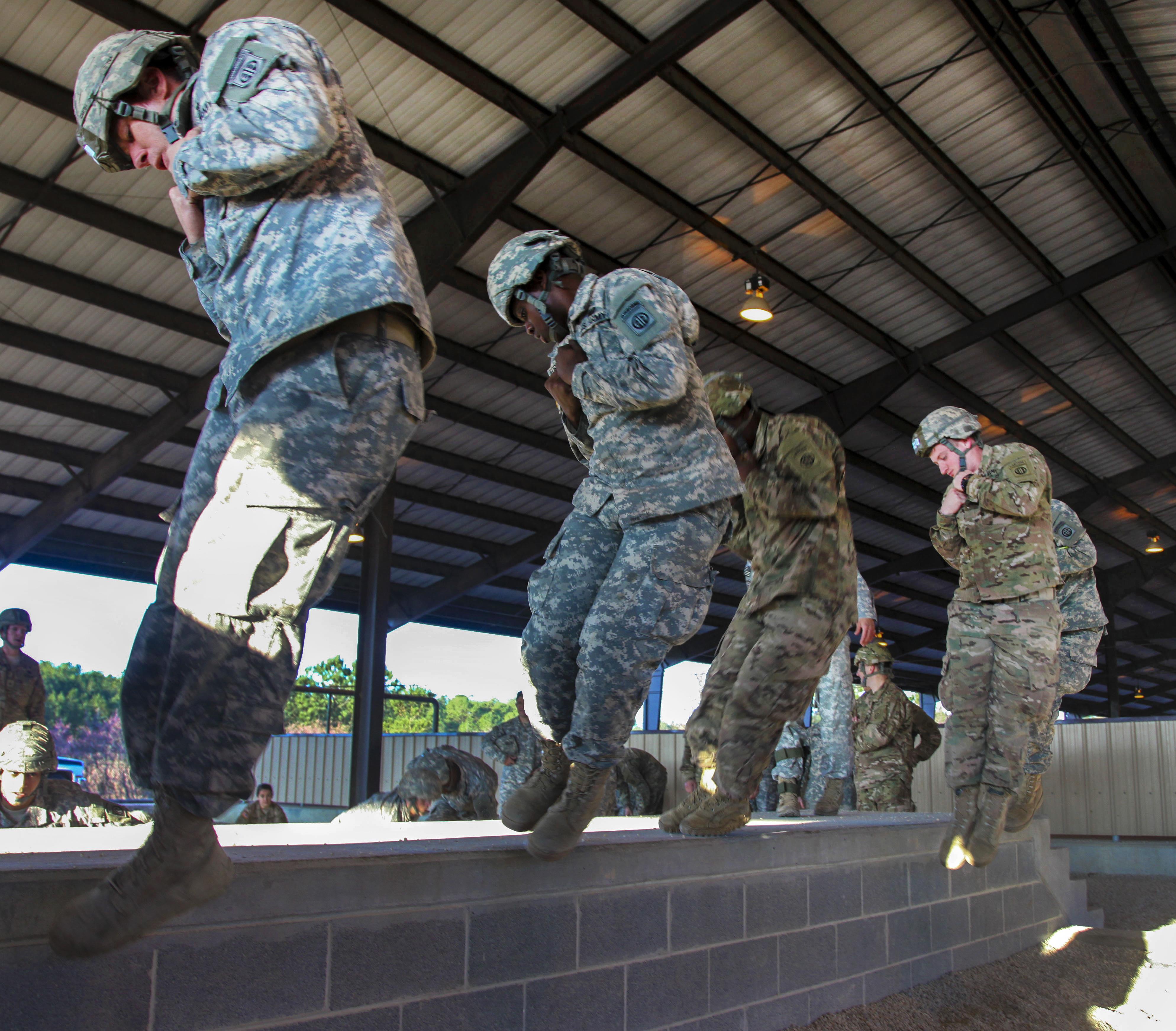 Military Paratrooper Landing