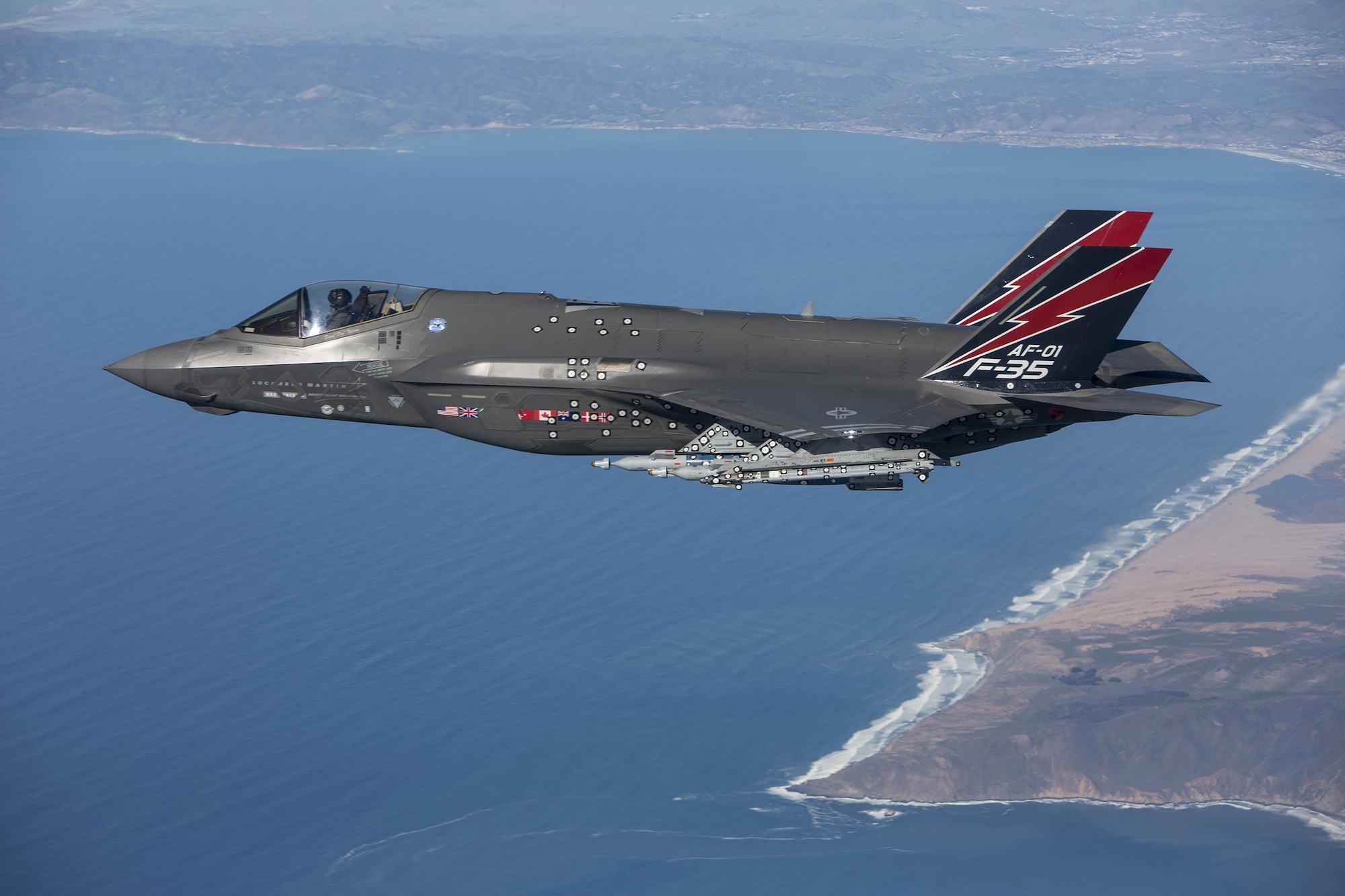 AF-1, of the 461st Flight Test Squadron at Edwards Air Force Base, Calif., became the first F-35 to fire the AIM-9X missile Jan. 12, 2016. (Lockheed Martin photo/Chad Bellay) 