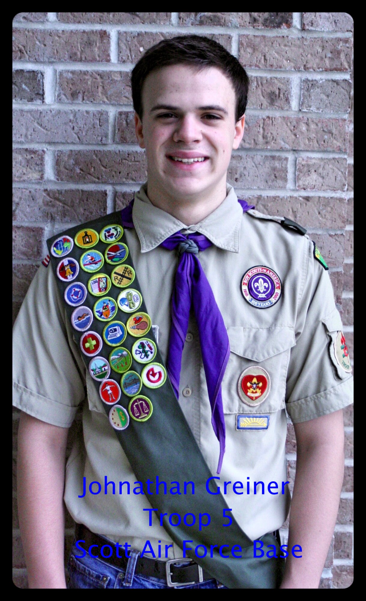 Johnathon Greiner created an Eagle Scout project to provide deployed troops with care packages. Beginning December members of Team Scott are encouraged to donate items at the base commissary.  Greiner has already collect nearly 40 packages to send to troops by March. 