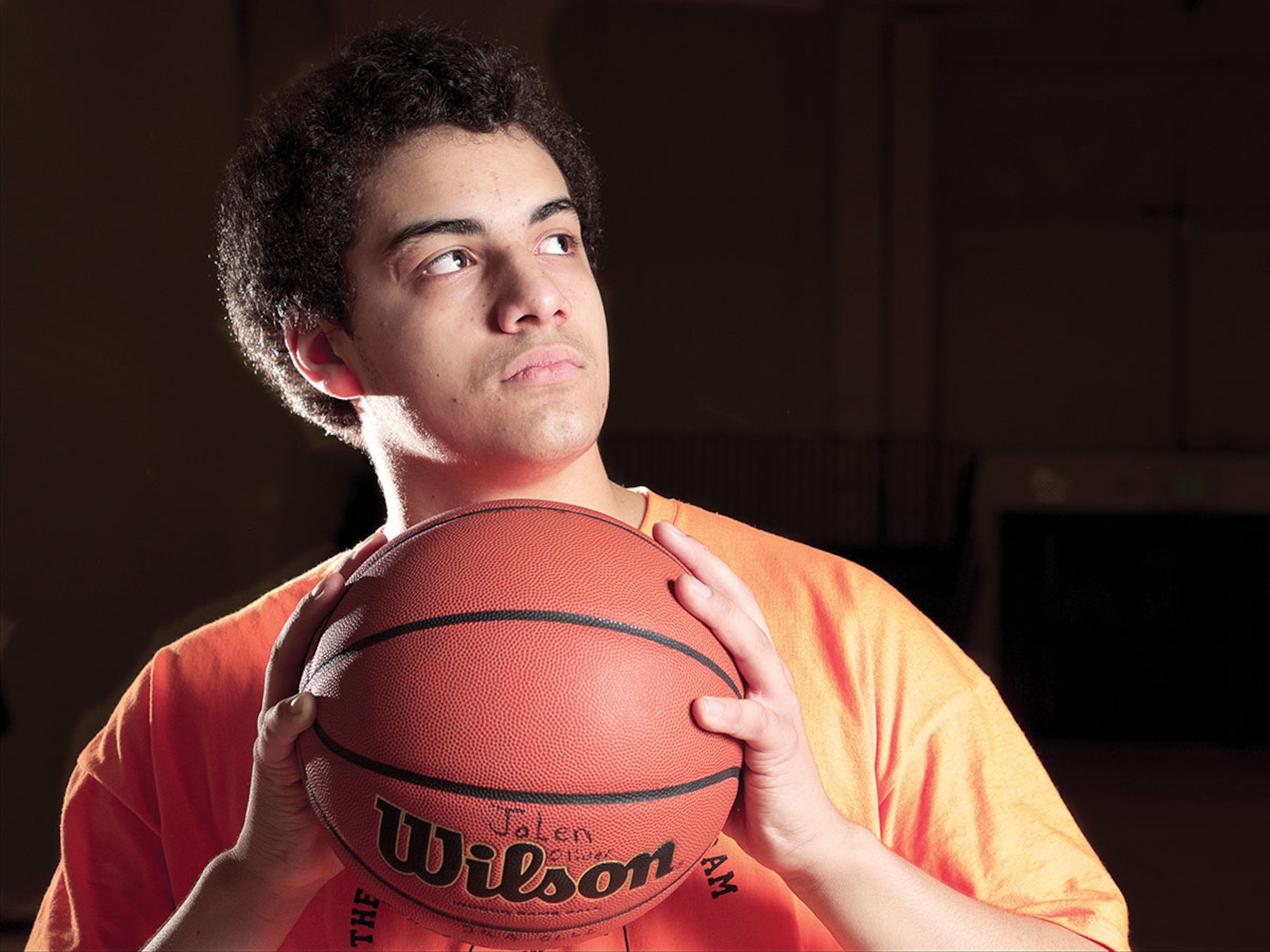 Abad Senquiz III, an eight-grader at Clark Middle School, stands 6 feet 2 inches tall. He practices with The Youth Development Program at the Elmendorf Fitness Center. (U.S. Air Force photo by David Bedard)