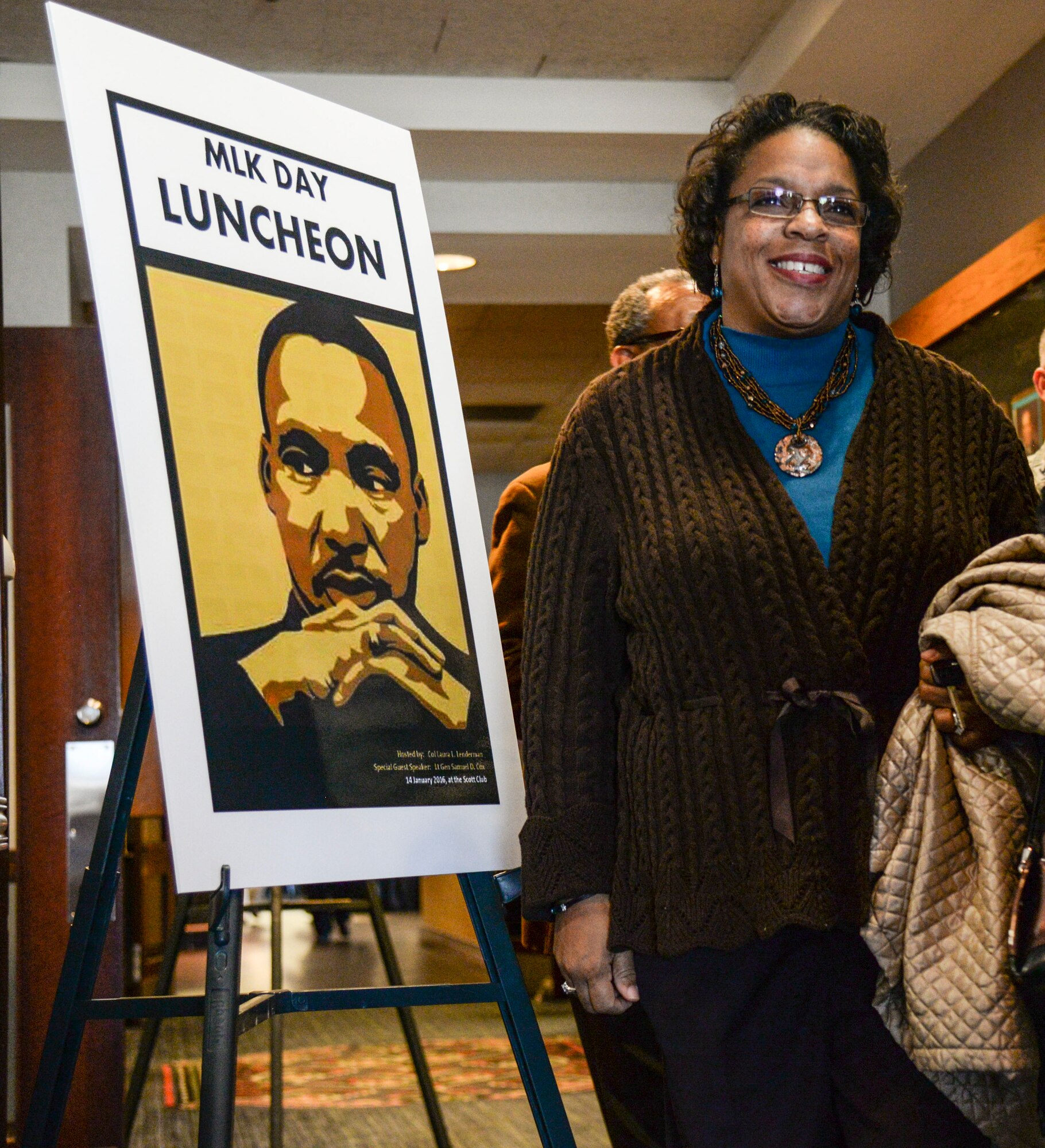 Scott Air Force Base held a luncheon in remembrance of Dr. Martin Luther King Jr. Jan. 14, at the Scott Air Force Base, Illinois. The theme of the event was “Remember, celebrate and act; it’s a day on...not a day off.” (U.S. Air Force photo/ Airman Daniel Garcia)