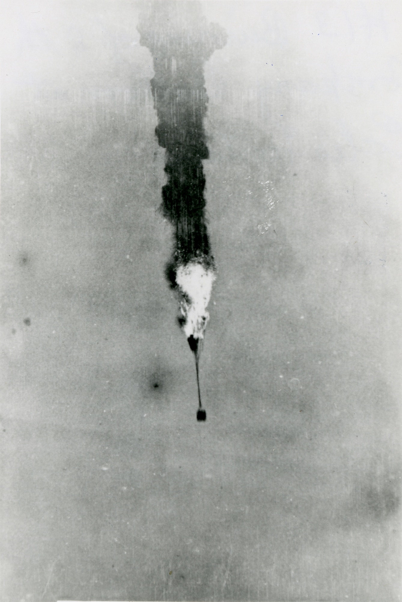 This collection of photos follows the 8th Balloon Company from training at Fort Omaha, Neb., to the Front. The 8th Balloon Company was one of 17 balloon companies to see combat in World War I. This photo shows the burning of an 8th Company balloon at Eclis-Fontaine, France. (U.S. Air Force photo)