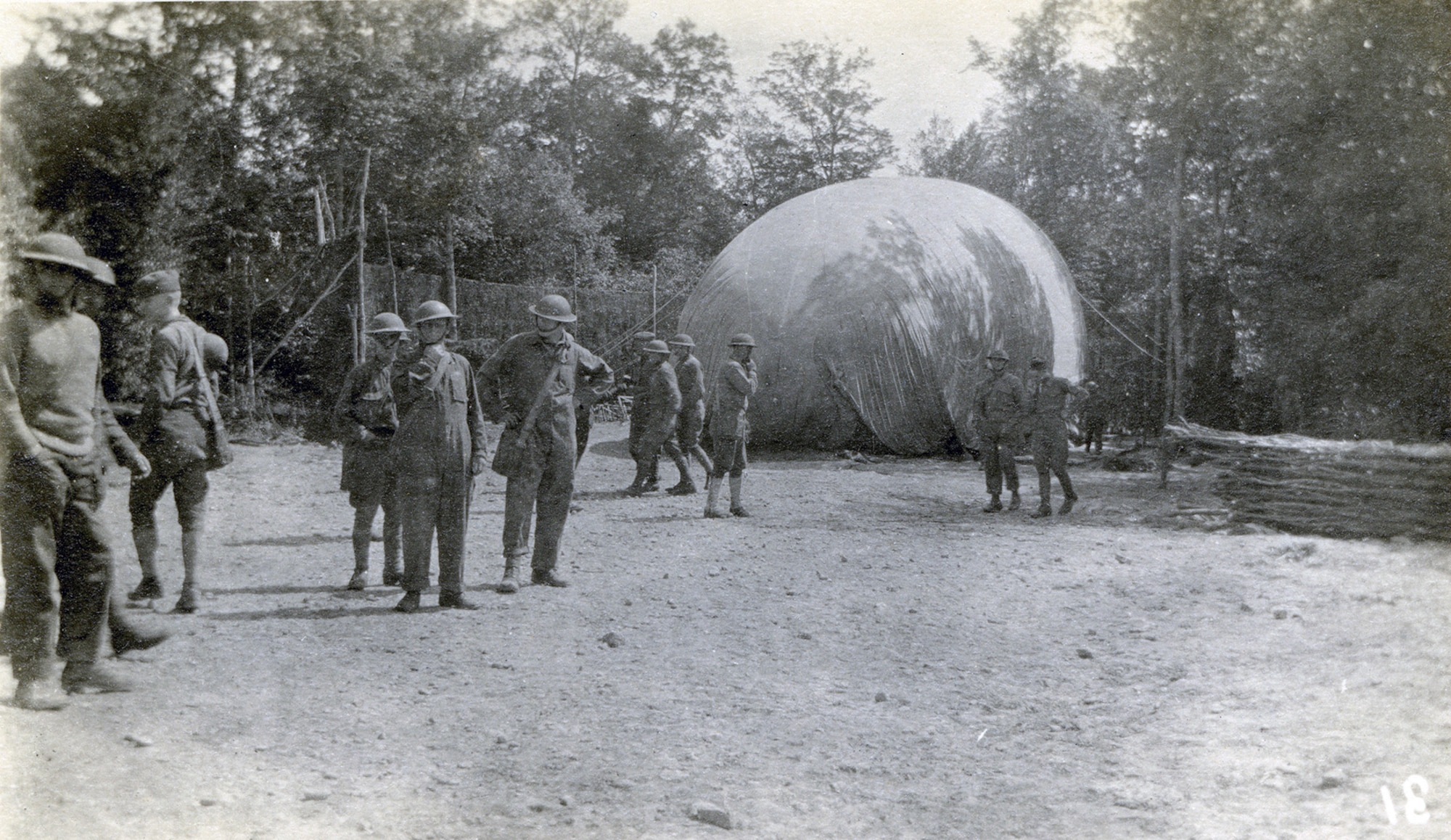 This collection of photos follows the 8th Balloon Company from training at Fort Omaha, Neb., to the Front. The 8th Balloon Company was one of 17 balloon companies to see combat in World War I. This photo shows a balloon in bed at Toul, France. (U.S. Air Force photo)