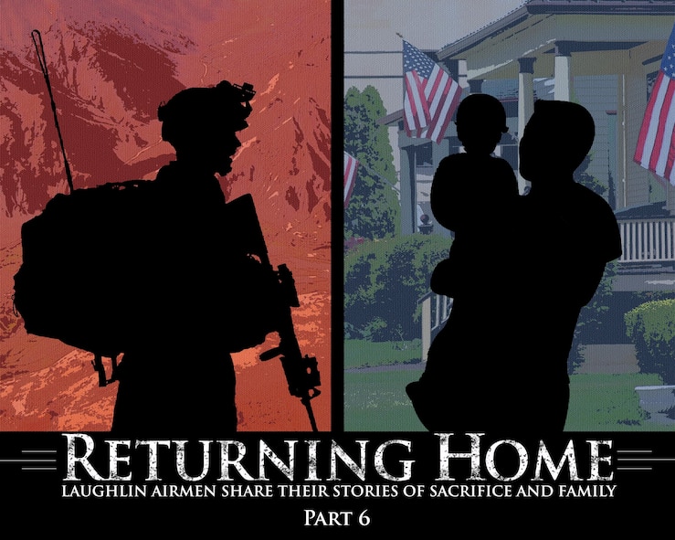 The Laughlin AFB public affairs office is publishing a series of stories highlighting Laughlin's deployers. This series discusses the importance of deployments while emphasizing the enormity of the sacrifice by both the Airman and the family they leave behind. (U.S. Air Force Graphic Illustration by Tech. Sgt. Steven R. Doty)