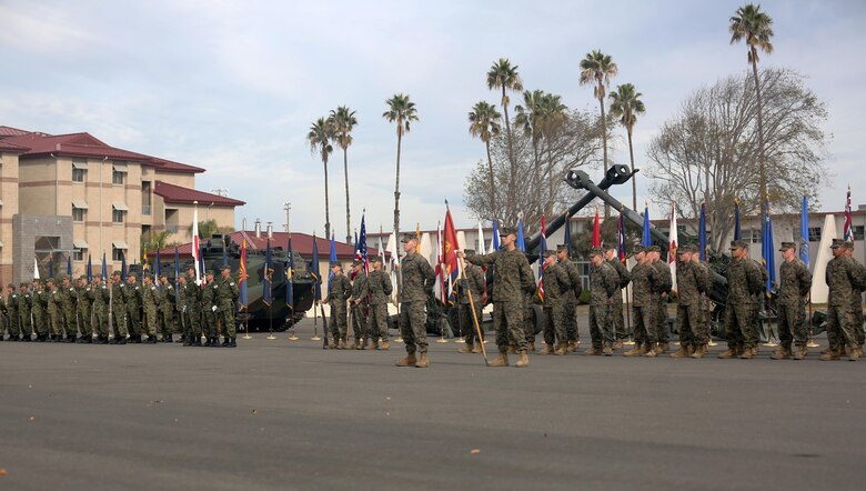 United States Marines and Japan Ground Self Defense Force soldiers stand side-by-side in formation during the opening ceremony commemorating the beginning of Exercise Iron Fist 2016 aboard Marine Corps Base Camp Pendleton, Calif., Jan. 22, 2016. Iron Fist is an annual, bilateral amphibious training exercise, held in Southern California, between the USMC and the JGSDF. (U.S. Marine Corps photo by Cpl. Garrett White/ Released)