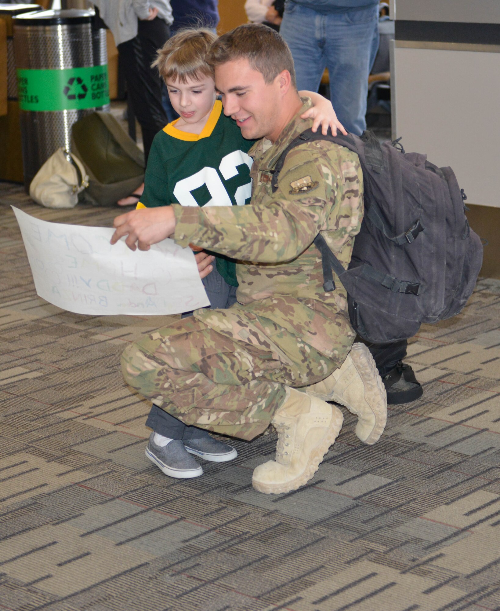 Members of the 934th Civil Engineer Squadron return home Jan. 21 after their deployment to Southwest Asia. (Air Force Photo/Capt. William-Joseph Mojica)