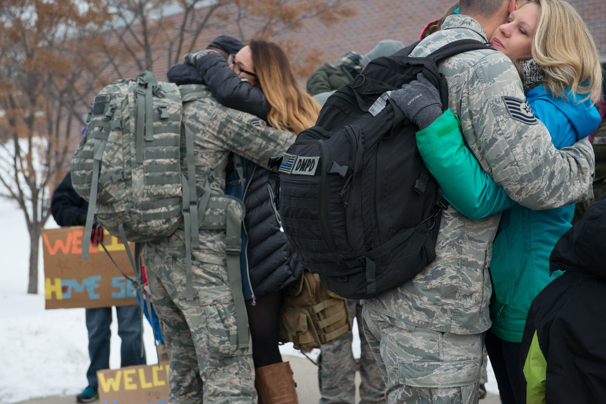 934th Security Forces Squadron members return home Jan. 18 after their deployment to Southwest Asia. (Air Force Photo/Capt. William-Joseph Mojica)