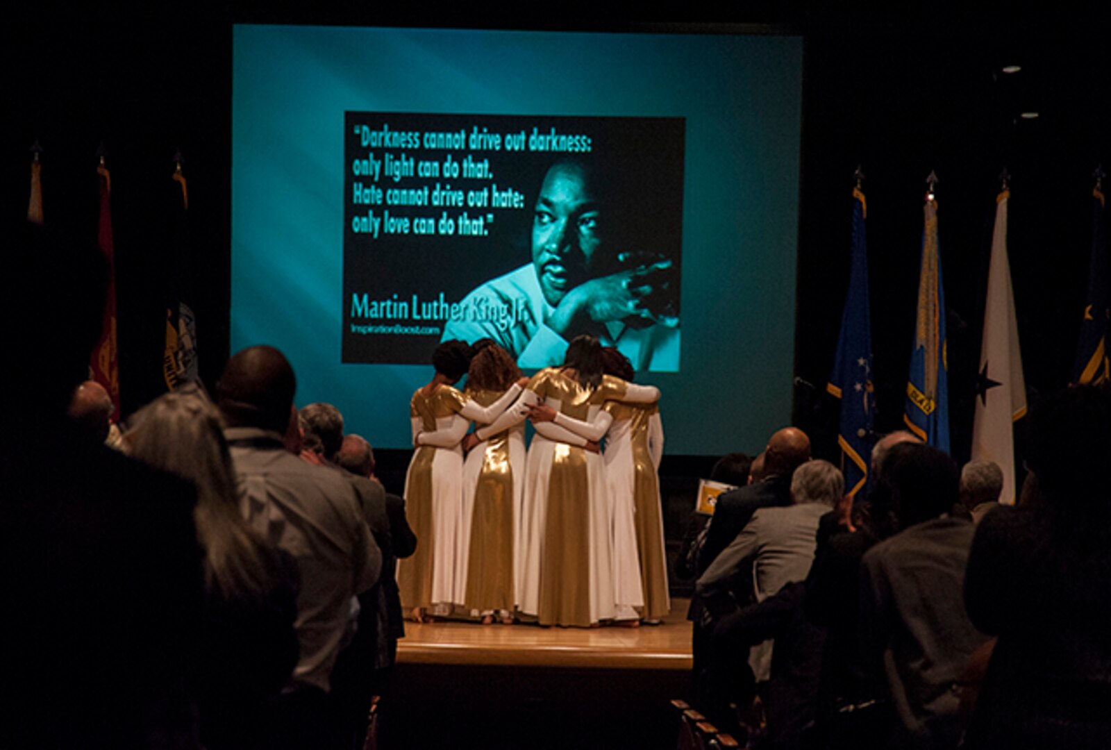 Defense Supply Center Columbus celebrated the life and legacy of Dr. Martin Luther King Jr. Jan. 20 inside the Building 20 Auditorium. Among the handful of performers and speakers was the Genesis Dance Troupe, who performed "The Heart That Forgives."