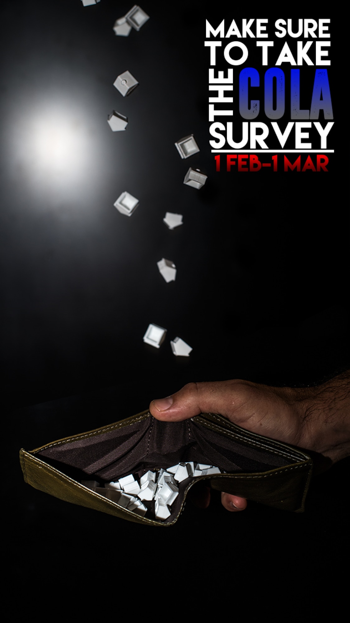 In 2015, the Cost of Living Allowance (COLA) for active duty military personnel in Hawaii significantly decreased on 3 out of the 4 islands, and many questions were raised about the COLA determination process.  As a result, USPACOM obtained approval from the Defense Travel Management Office (DTMO) to do an out-of-cycle Living Pattern Survey (LPS) during the period February 1 to March 1 2016. (U.S. Air Force illustration by Senior Airman Michael Reeves/Released)   