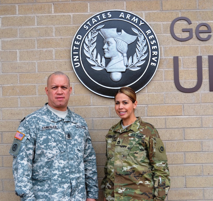 Command Sgt. Maj. Mario Canizales, 650th Regional Support Group command sergeant major, and Sgt. 1st Class Karina Zumudio, 314th Combat Sustainment Support Battalion support operations specialist and workshop noncommissioned officer in charge, spent months organizing and planning a workshop at the George W. Dunaway Army Reserve Center in Sloan, during a First Sergeant Workshop Jan. 22-24.