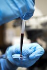 Senior Airman Josef Ansorge, 2nd Medical Support Squadron laboratory technician, uses a pipette to create a blood smear slide at Barksdale Air Force Base, La., Jan. 26, 2016. Blood smear samples are inspected under a microscope for an increase or decrease of red and white blood cells that correlate to different specimen abnormalities. (U.S. Air Force photo/Airman 1st Class Mozer O. Da Cunha)