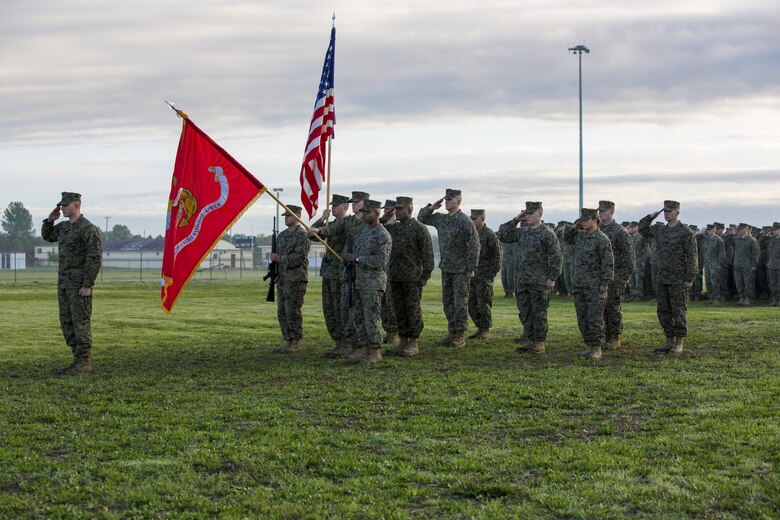 U.S. Marine Corps Sgt. Matthew A. Sprankle is awarded the Navy and Marine Corps Medal after saving a Senegalese man from drowning, last August, aboard Morón Air Base, Spain, Jan. 26, 2016. The award is the highest non-combative decoration for heroism awarded by the U.S. Department of the Navy.  (U.S. Marine Corps photo by Sgt. Kassie L. McDole/Released)