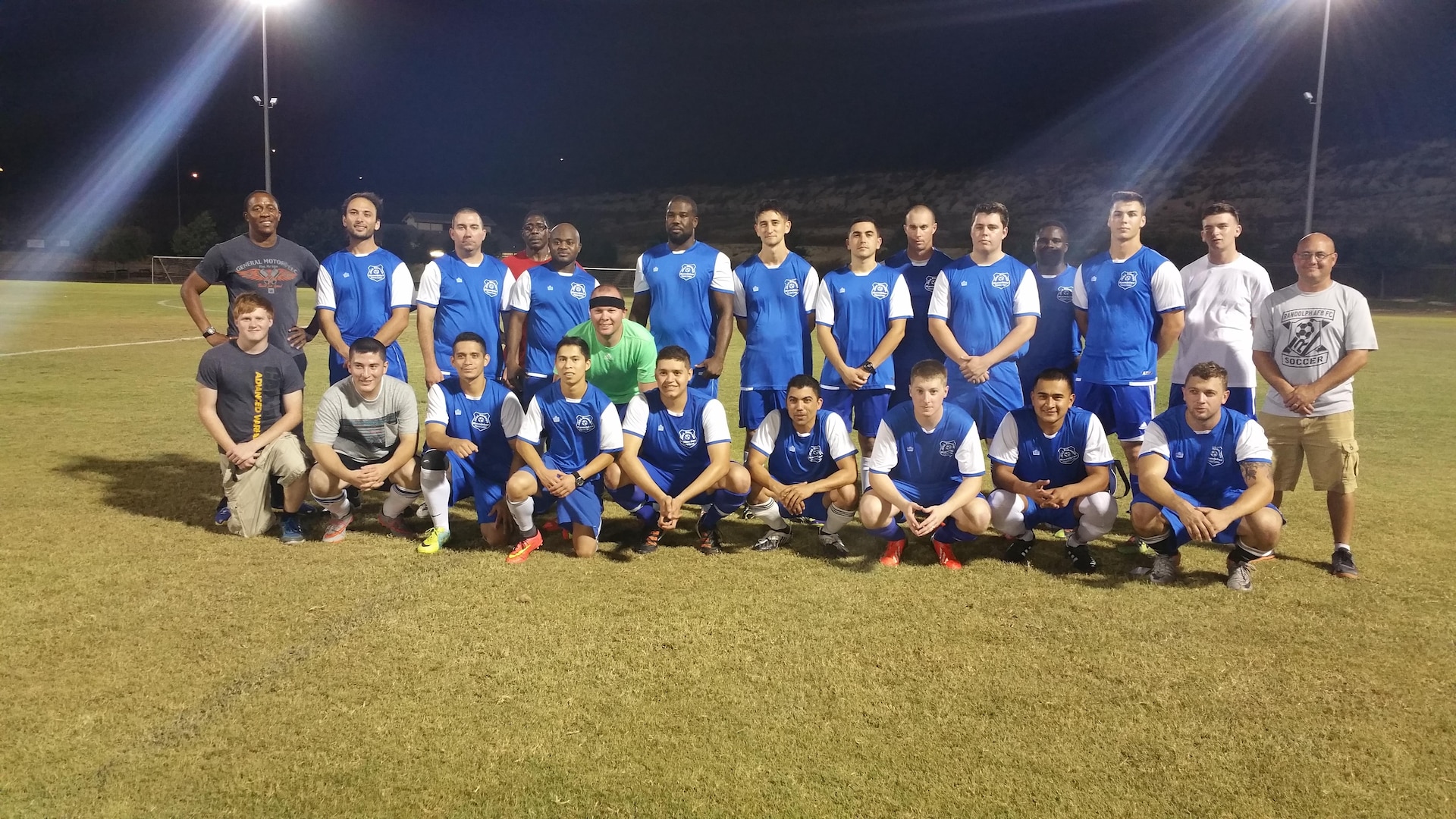 Randolph Football Club members take a team photo after a recent match.
