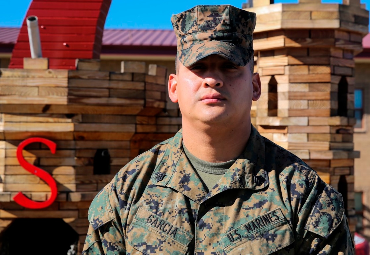 Sgt. Michel Garcia, a heavy equipment mechanic with 7th Engineer Support Battalion, has been a Marine for more than eight years. Garcia, a native of Newport News, Va., has aspirations of becoming a drill instructor and someday shaping new Marines.