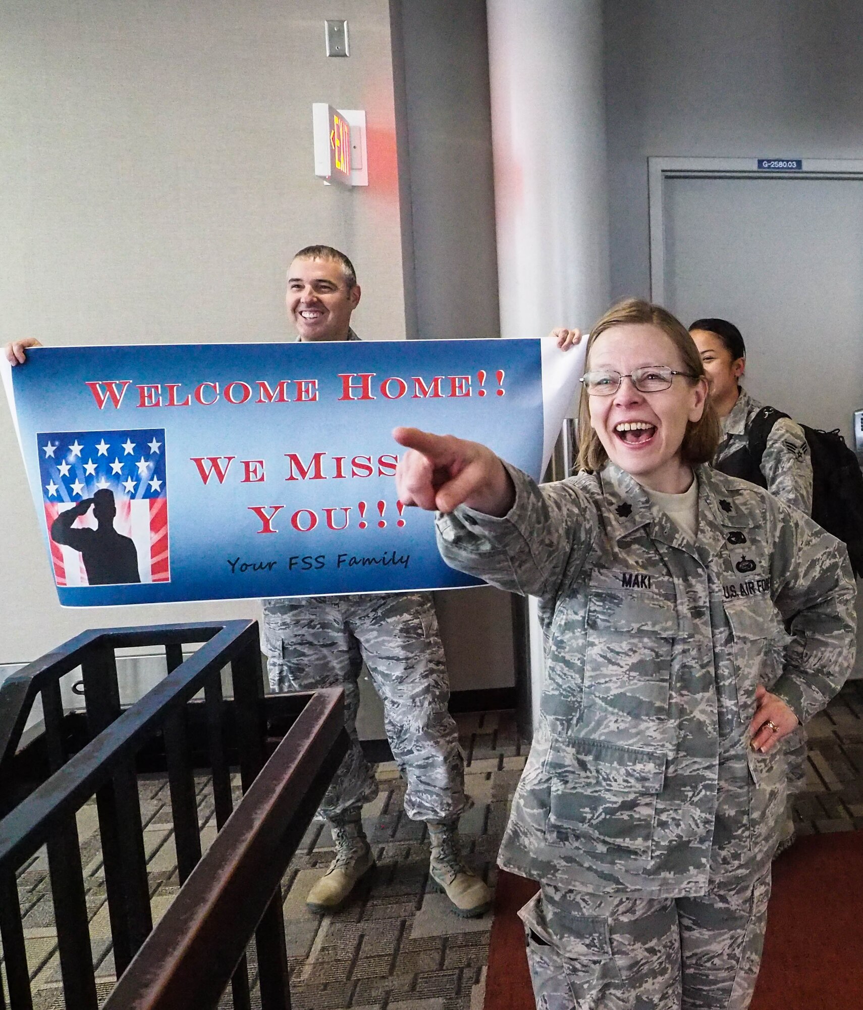 Members of the 934th Force Support Squadron return Jan. 25 from their deployment to Southwest Asia. (Air Force Photo/Paul Zadach)