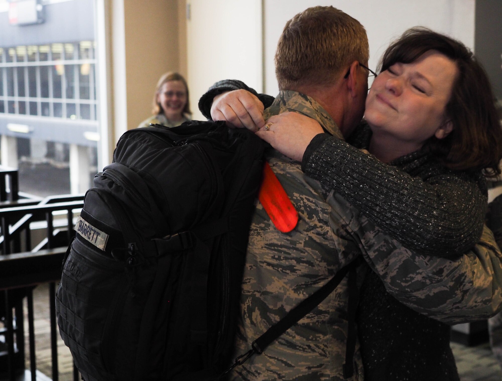 Members of the 934th Force Support Squadron return Jan. 25 from their deployment to Southwest Asia. (Air Force Photo/Paul Zadach)