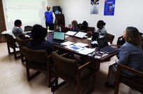 Michael Bland, chief executive officer 80th Training Command, addresses 80th TC Family Readiness staff members as well as Family Readiness Support Assistants from across the command during a meeting in Richmond, Va., Jan. 28, 2016. Bland presented Maj. Gen. A.C. Roper’s vision of the family readiness mission. Roper is the commander of the 80th TC. The purpose of the meeting was to help the support assistants better understand their roles and expectations, and to make them aware of available programs designed to help Soldiers and their families.
