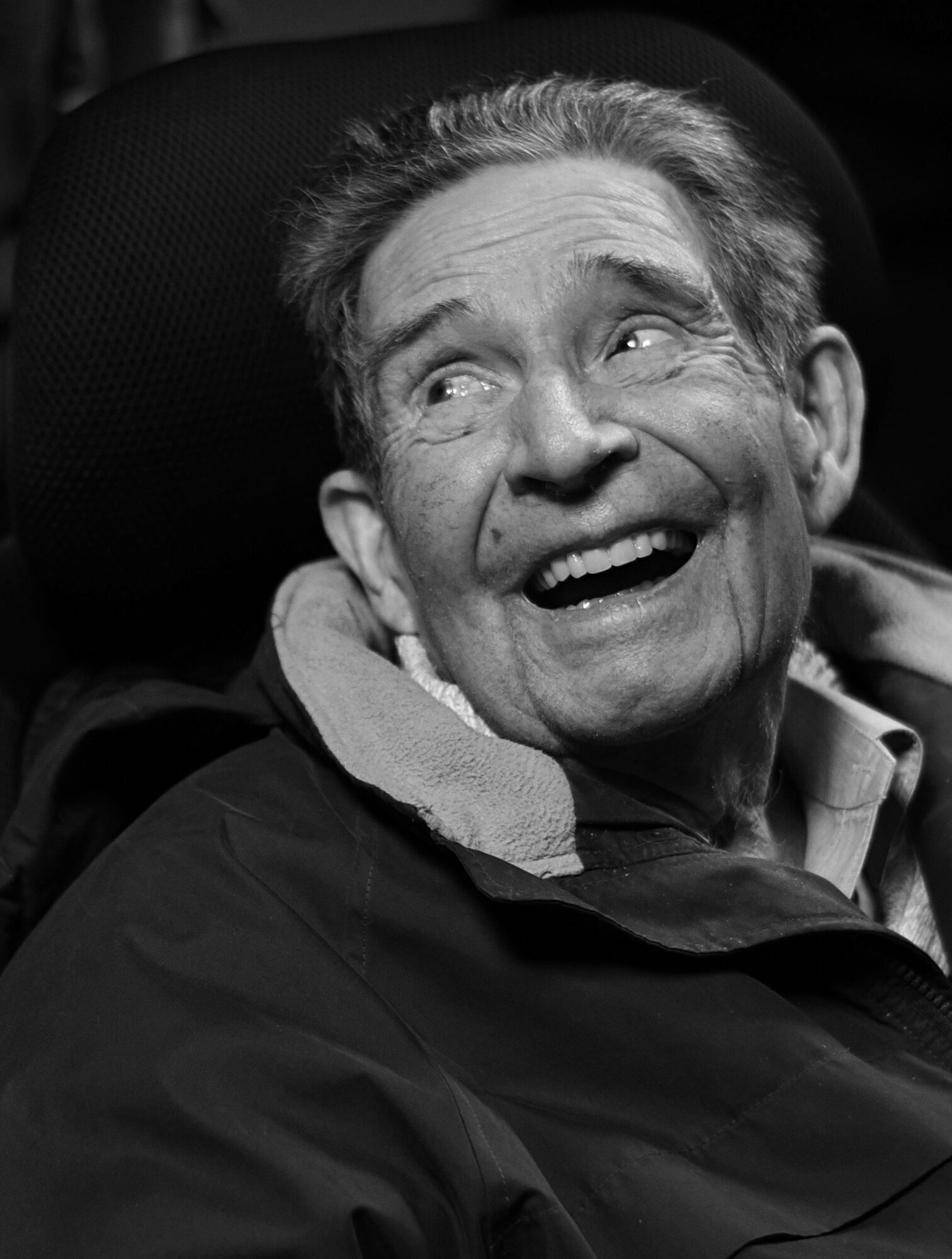 Roy Smith, a Royal Air Force Stirling bomber navigator during World War II, visits RAF Lakenheath, England, Jan. 17, 2016. In 1943, Smith completed an RAF Navigation course and was assigned to the 199th Heavy Bomber Squadron here. (U.S. Air Force photo/Senior Airman Erin Trower)