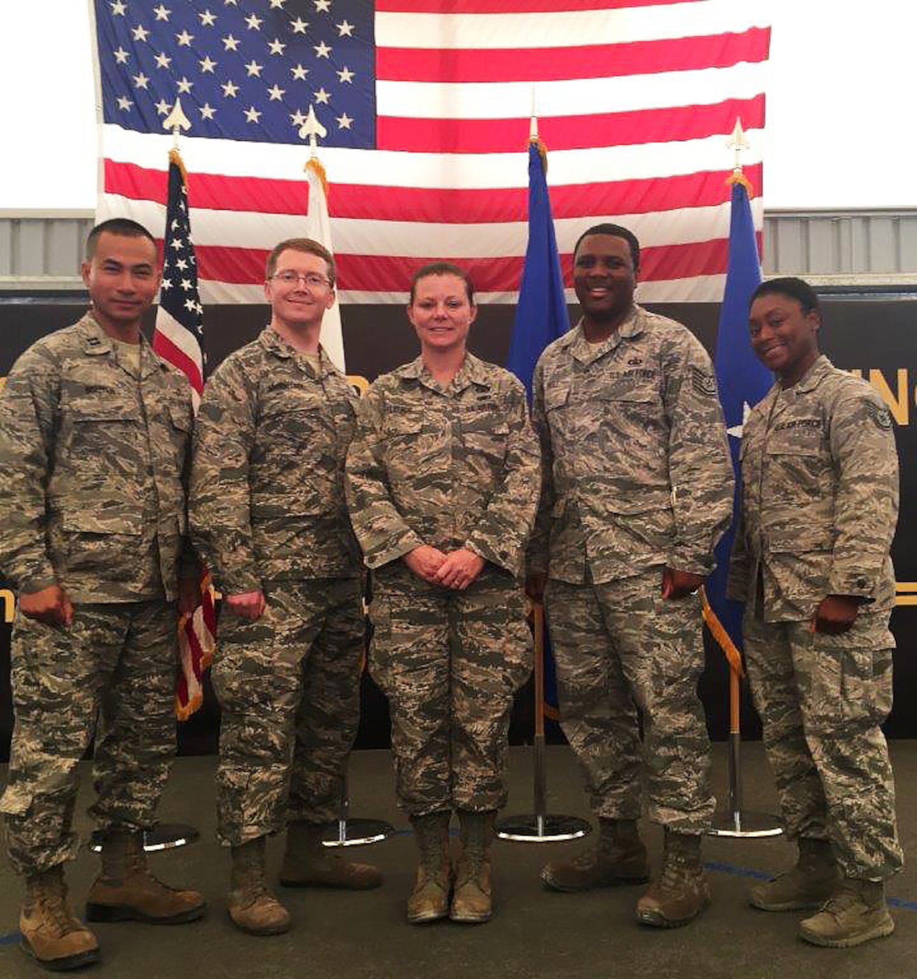 U.S. Air Force Capt. Benjamin McEntire, a Chaplain, and Staff. Sgt. Laura Fleenor, a Chaplain’s assistant assigned to the 169 the Fighter Wing at McEntire Joint National Guard Base, S.C., provide spiritual support to the 380th Air Expeditionary Wing during a deployment to an undisclosed area in Southwest Asia, Jan. 13, 2016. (U.S. Air Force courtesy photo)