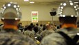 Service members join together to celebrate Black History Month at the East Morale, Welfare and Recreation Center Joint Base Balad, Iraq Feb., 26.
