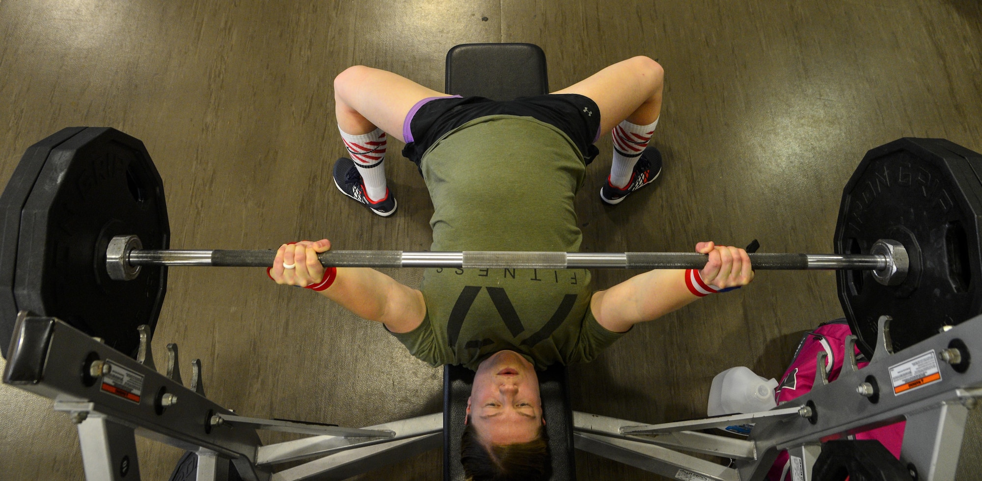 Staff Sgt. Janice Aninsman, 436th Security Forces Squadron intelligence and force protection NCO in charge, performs a heavy hold during a workout routine June 24, 2016, at the Fitness Center on Dover Air Force Base, Del. Performing a heavy hold helps a powerlifter get accustomed to lifting heavier weight, increasing their one-rep max. (U.S. Air Force photo/Senior Airman William Johnson)